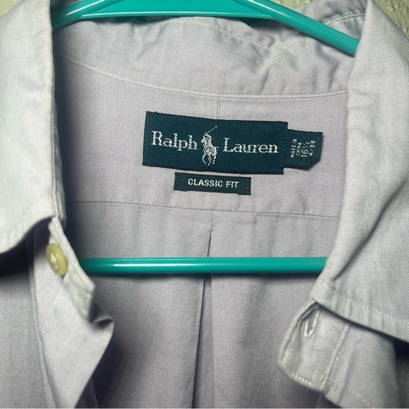 Polo Ralph Lauren Shirt Mens 16.5 Long Sleeve Cotton Custom Fit Purple - Picture 3 of 7